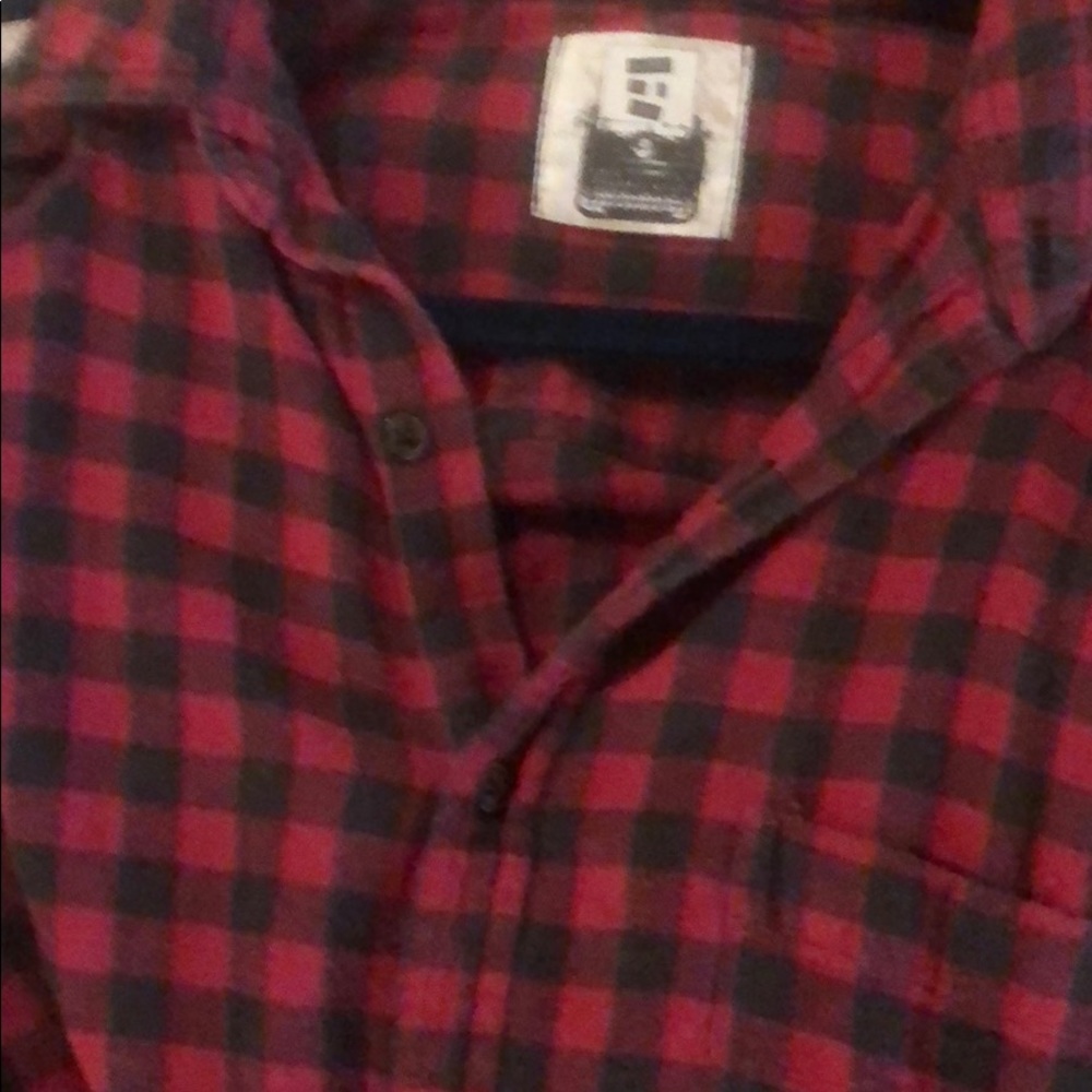 Cold Shoulder Flannel Button Down / Top